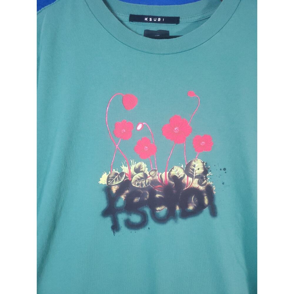 Ksubi Mens Graphic T-Shirt Mens Size Medium Teal Green Streetwear - Picture 2 of 16